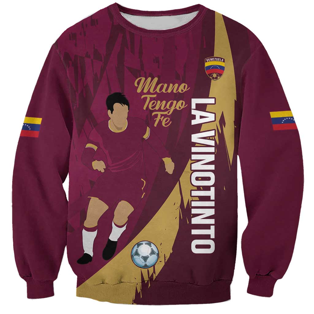 Custom Venezuela Football Sweatshirt Mano Tengo Fe La Vinotinto