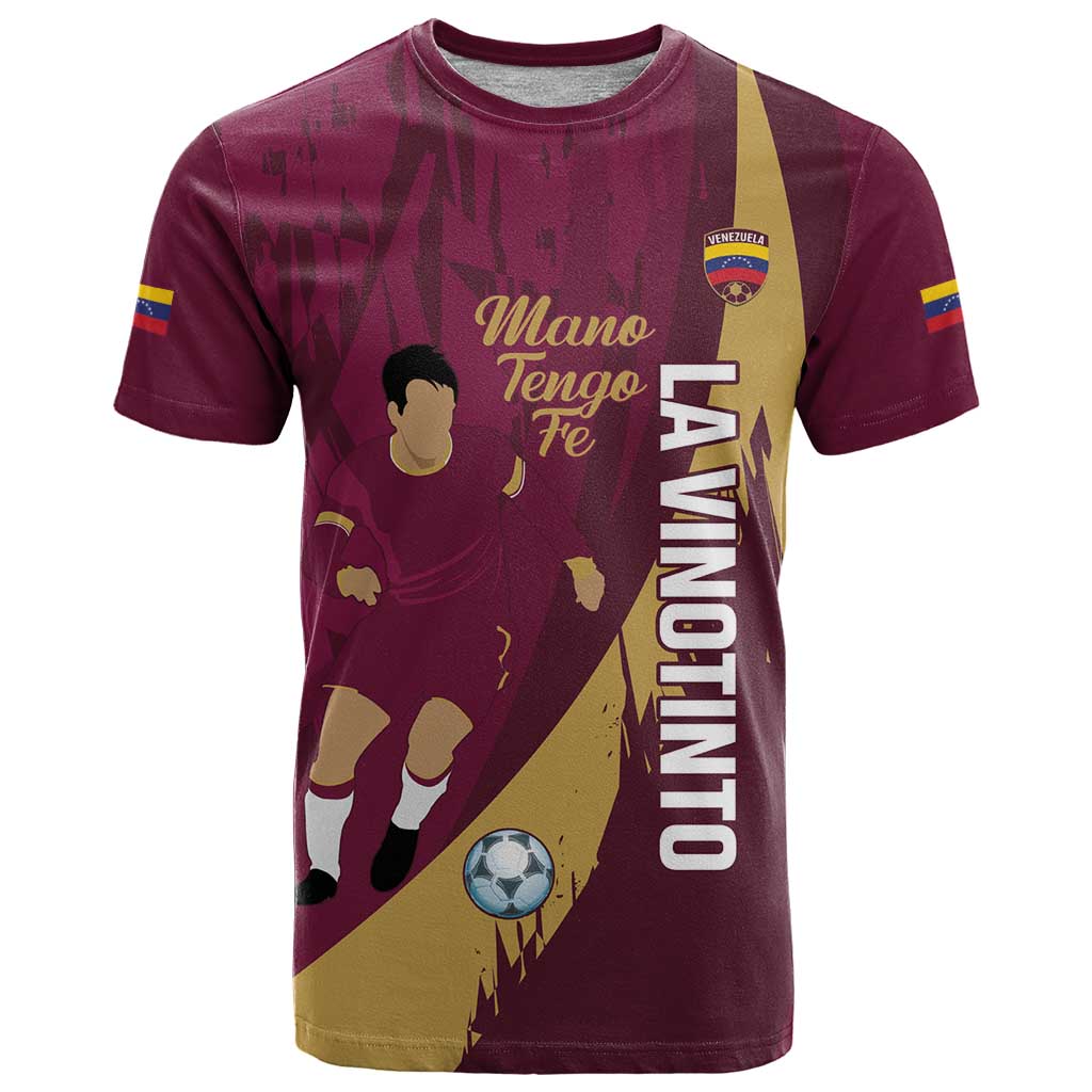 Custom Venezuela Football T Shirt Mano Tengo Fe La Vinotinto