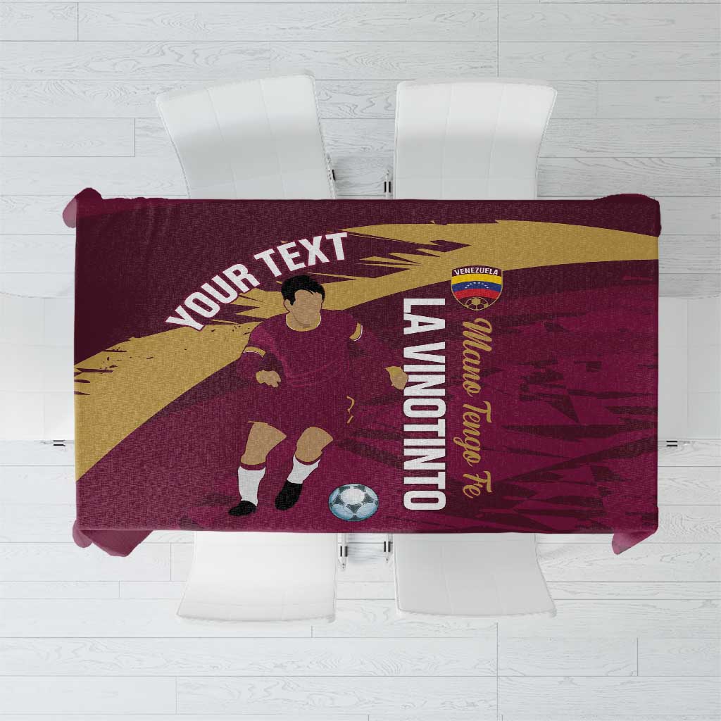 Custom Venezuela Football Tablecloth Mano Tengo Fe La Vinotinto