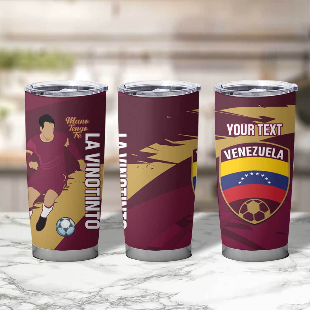 Custom Venezuela Football Tumbler Cup Mano Tengo Fe La Vinotinto