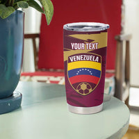 Custom Venezuela Football Tumbler Cup Mano Tengo Fe La Vinotinto