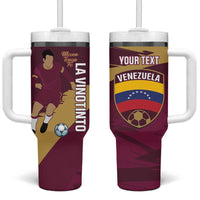 Custom Venezuela Football Tumbler With Handle Mano Tengo Fe La Vinotinto