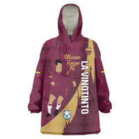 Custom Venezuela Football Wearable Blanket Hoodie Mano Tengo Fe La Vinotinto