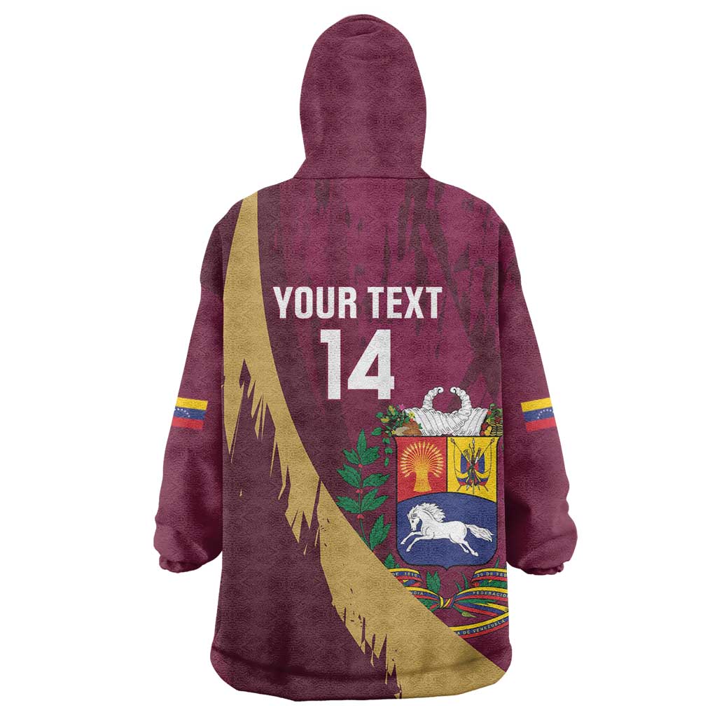 Custom Venezuela Football Wearable Blanket Hoodie Mano Tengo Fe La Vinotinto