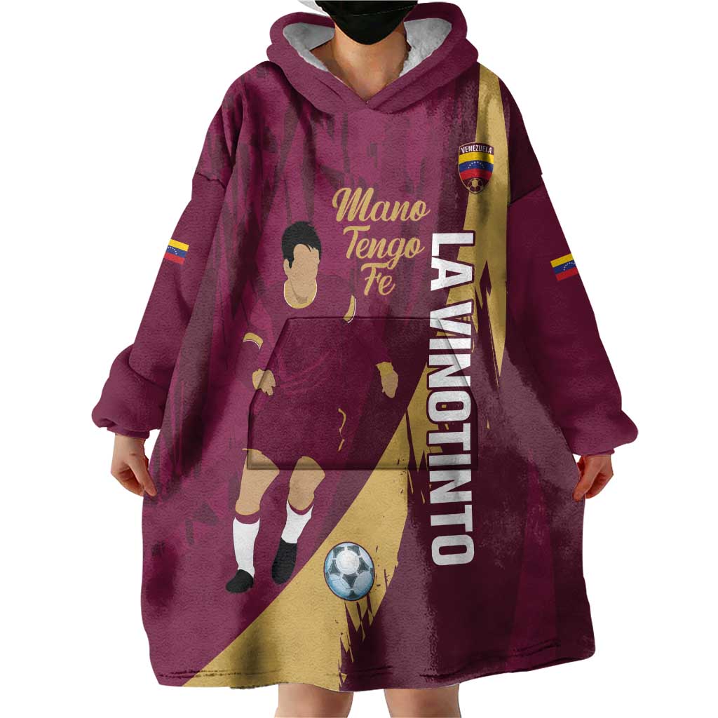 Custom Venezuela Football Wearable Blanket Hoodie Mano Tengo Fe La Vinotinto