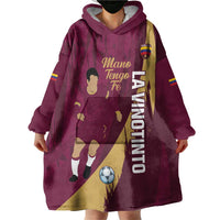 Custom Venezuela Football Wearable Blanket Hoodie Mano Tengo Fe La Vinotinto