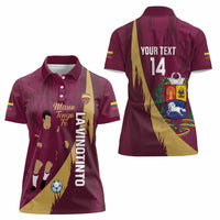 Custom Venezuela Football Women Polo Shirt Mano Tengo Fe La Vinotinto