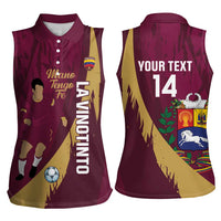 Custom Venezuela Football Women Sleeveless Polo Shirt Mano Tengo Fe La Vinotinto