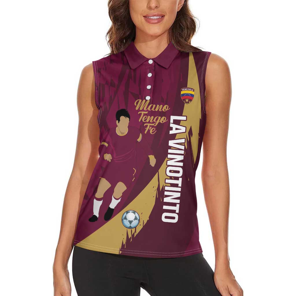 Custom Venezuela Football Women Sleeveless Polo Shirt Mano Tengo Fe La Vinotinto