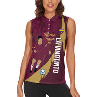Custom Venezuela Football Women Sleeveless Polo Shirt Mano Tengo Fe La Vinotinto