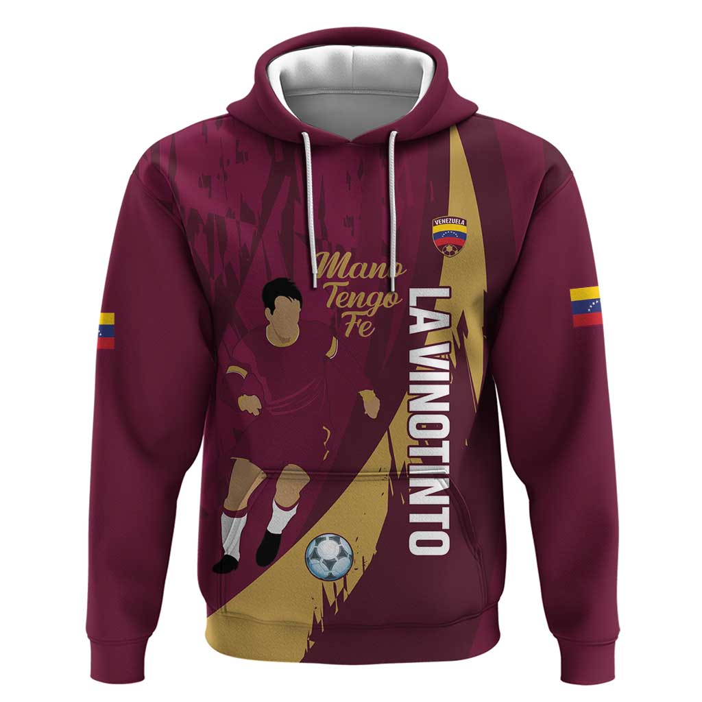 Custom Venezuela Football Zip Hoodie Mano Tengo Fe La Vinotinto