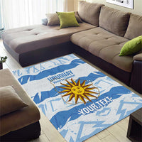 Custom Uruguay Football Area Rug Vamo La Celeste