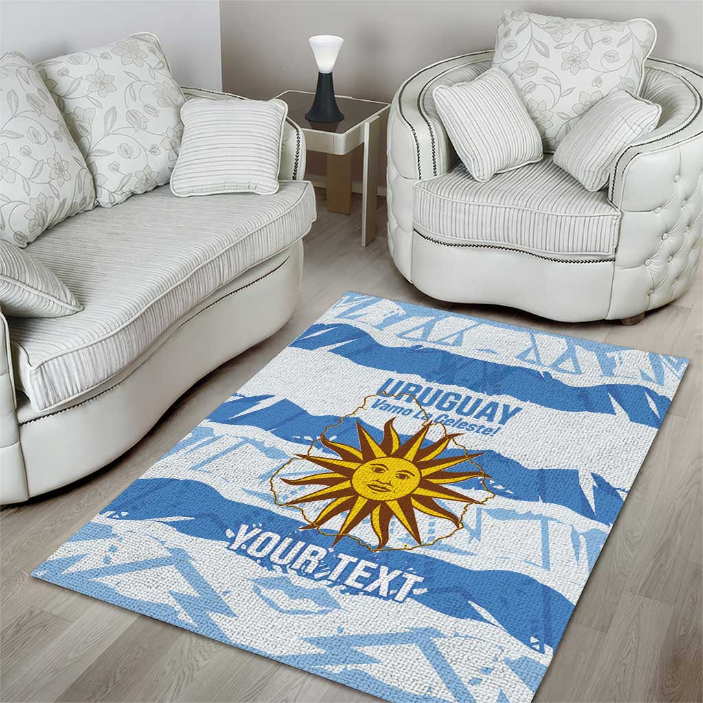 Custom Uruguay Football Area Rug Vamo La Celeste