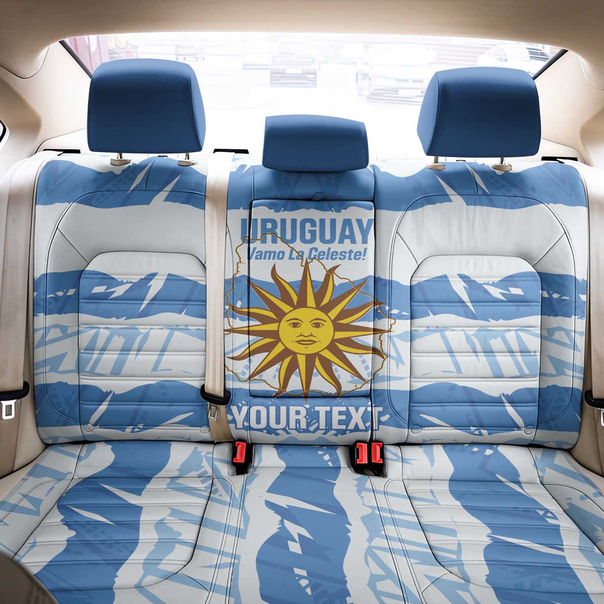 Custom Uruguay Football Back Car Seat Cover Vamo La Celeste