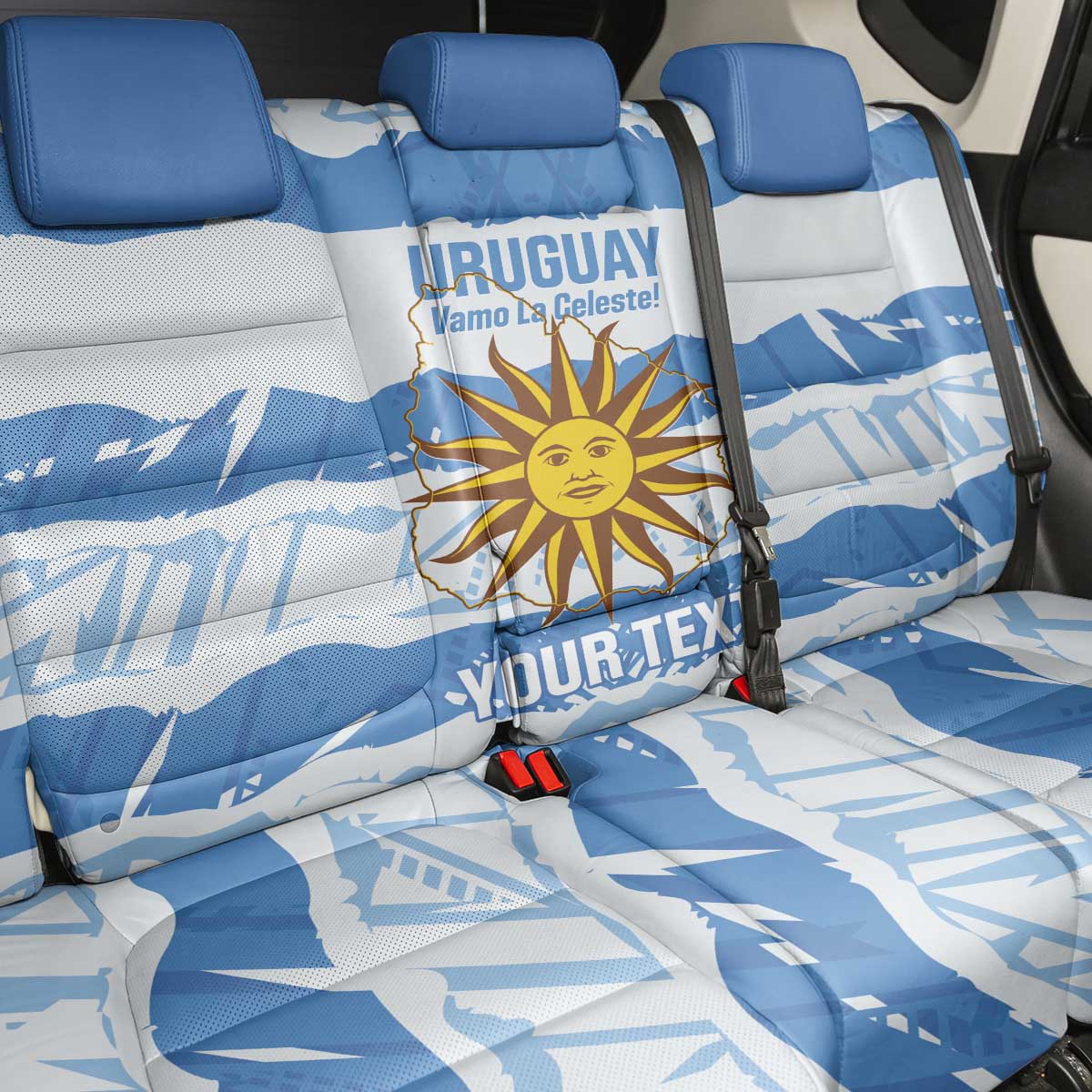 Custom Uruguay Football Back Car Seat Cover Vamo La Celeste