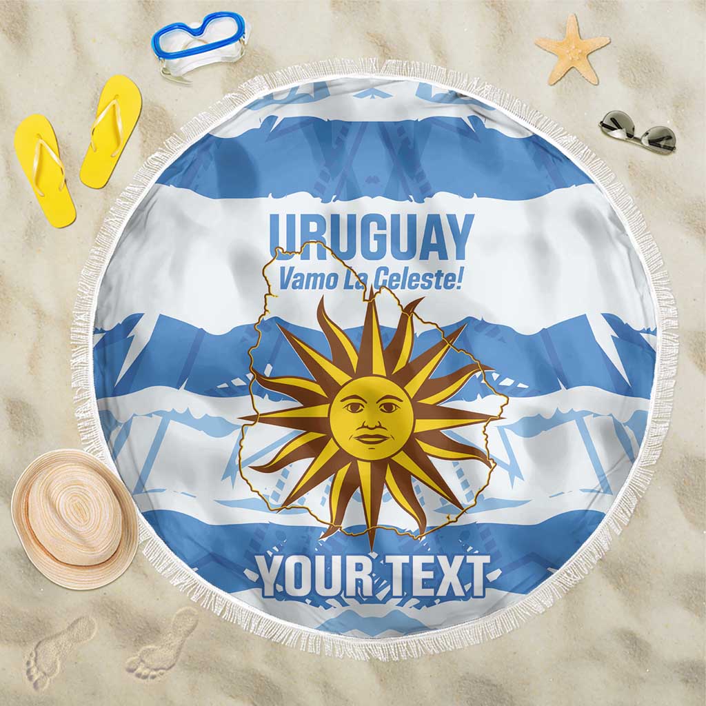 Custom Uruguay Football Beach Blanket Vamo La Celeste