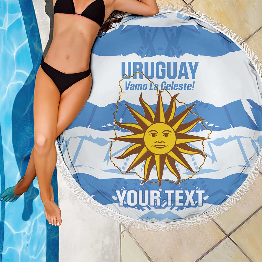 Custom Uruguay Football Beach Blanket Vamo La Celeste