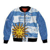 Custom Uruguay Football Bomber Jacket Vamo La Celeste