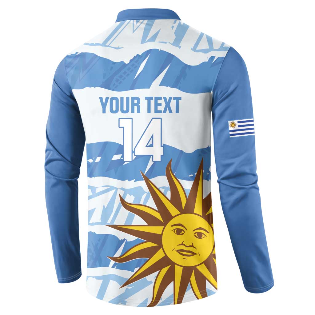 Custom Uruguay Football Button Sweatshirt Vamo La Celeste