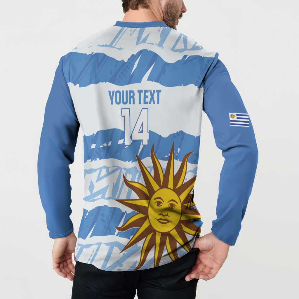 Custom Uruguay Football Button Sweatshirt Vamo La Celeste