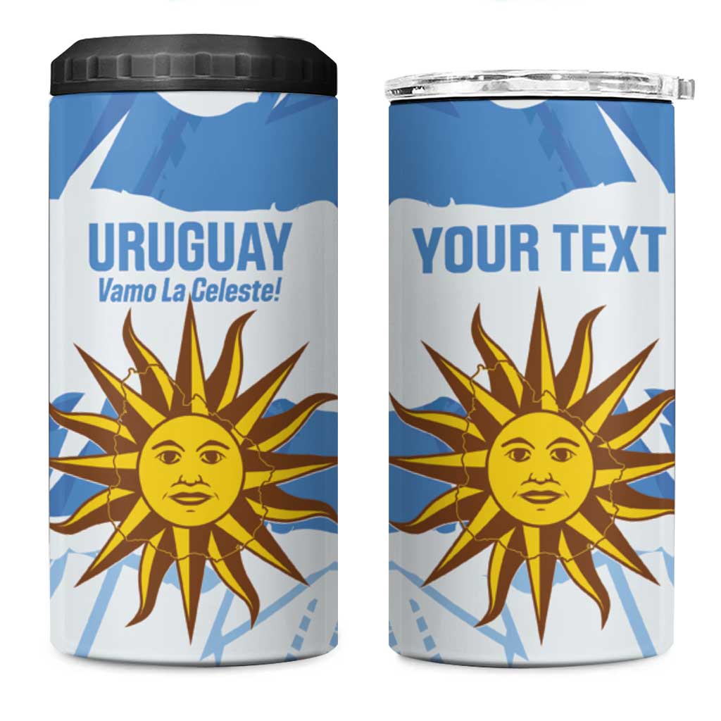 Custom Uruguay Football 4 in 1 Can Cooler Tumbler Vamo La Celeste