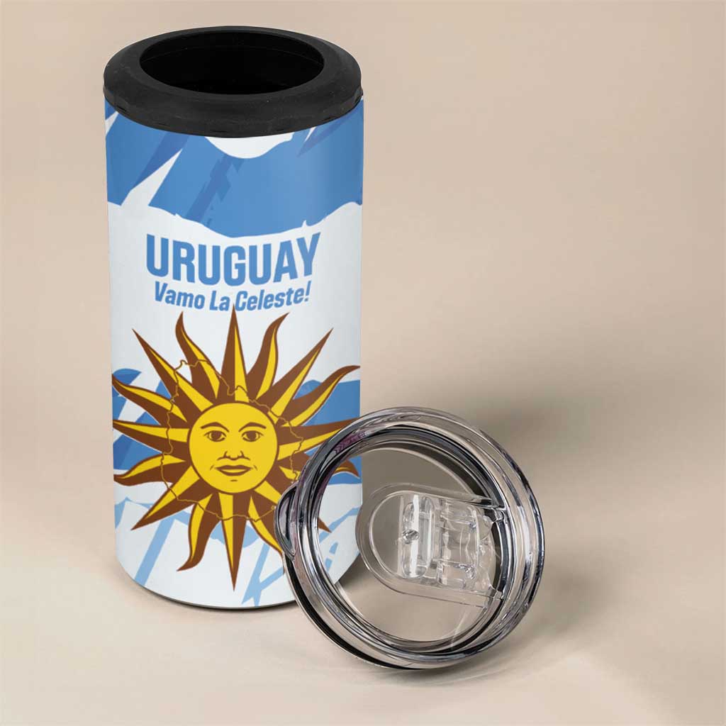 Custom Uruguay Football 4 in 1 Can Cooler Tumbler Vamo La Celeste