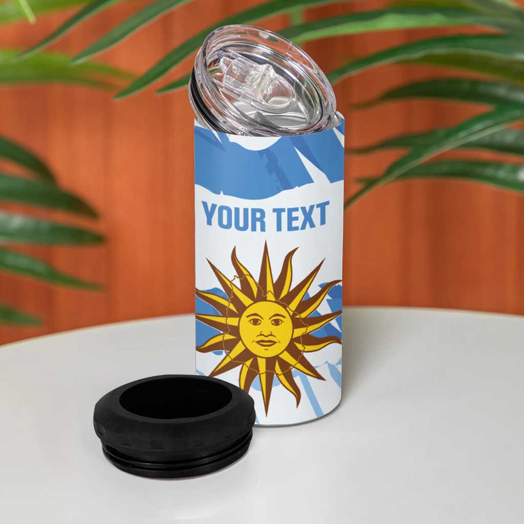 Custom Uruguay Football 4 in 1 Can Cooler Tumbler Vamo La Celeste