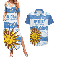Custom Uruguay Football Couples Matching Summer Maxi Dress and Hawaiian Shirt Vamo La Celeste
