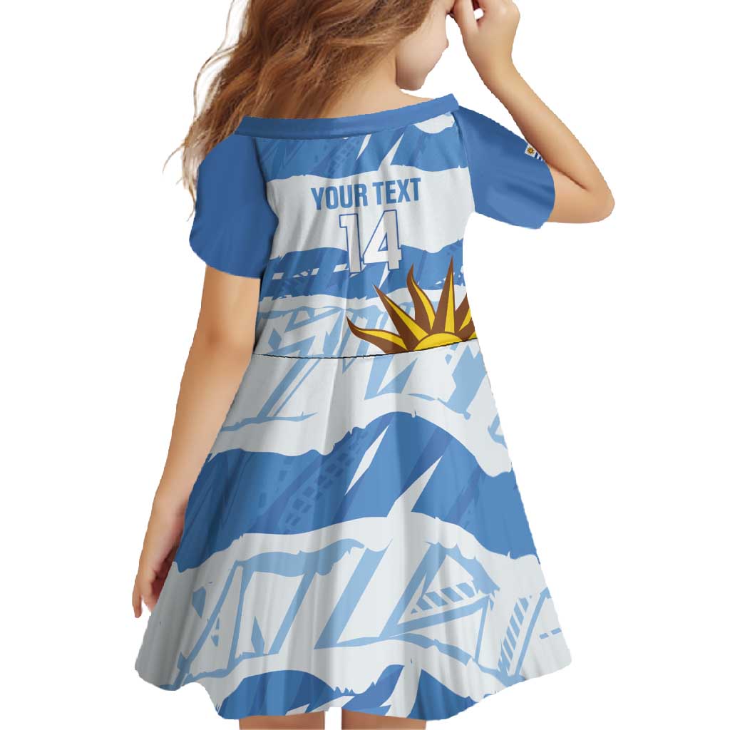 Custom Uruguay Football Family Matching Long Sleeve Bodycon Dress and Hawaiian Shirt Vamo La Celeste