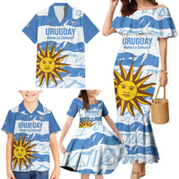 Custom Uruguay Football Family Matching Mermaid Dress and Hawaiian Shirt Vamo La Celeste