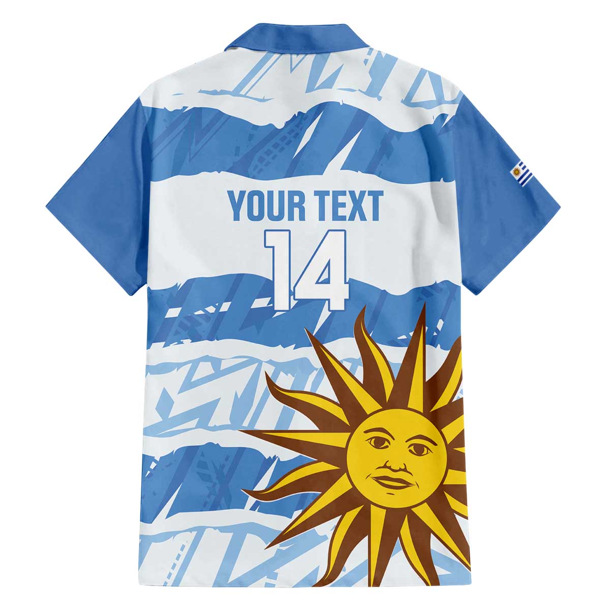 Custom Uruguay Football Family Matching Off The Shoulder Long Sleeve Dress and Hawaiian Shirt Vamo La Celeste