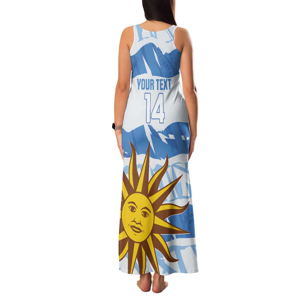 Custom Uruguay Football Family Matching Tank Maxi Dress and Hawaiian Shirt Vamo La Celeste