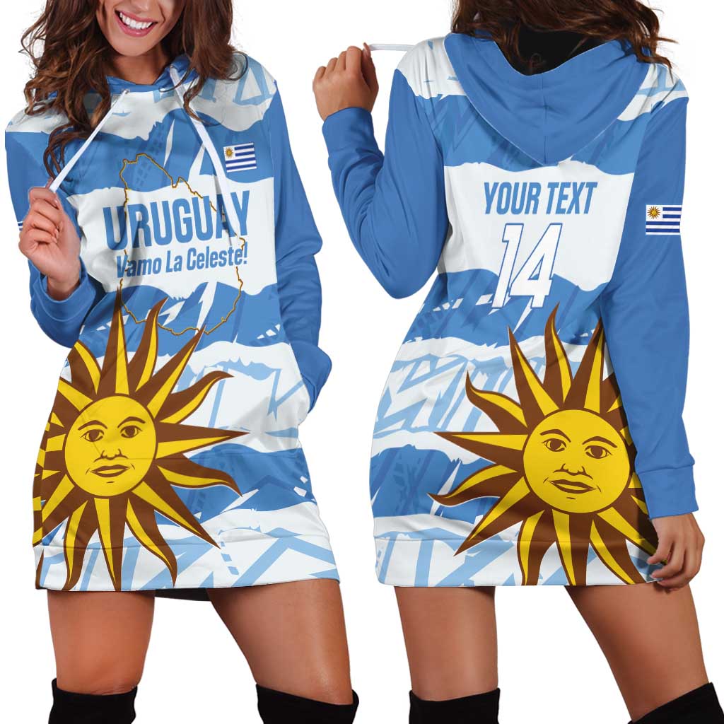 Custom Uruguay Football Hoodie Dress Vamo La Celeste