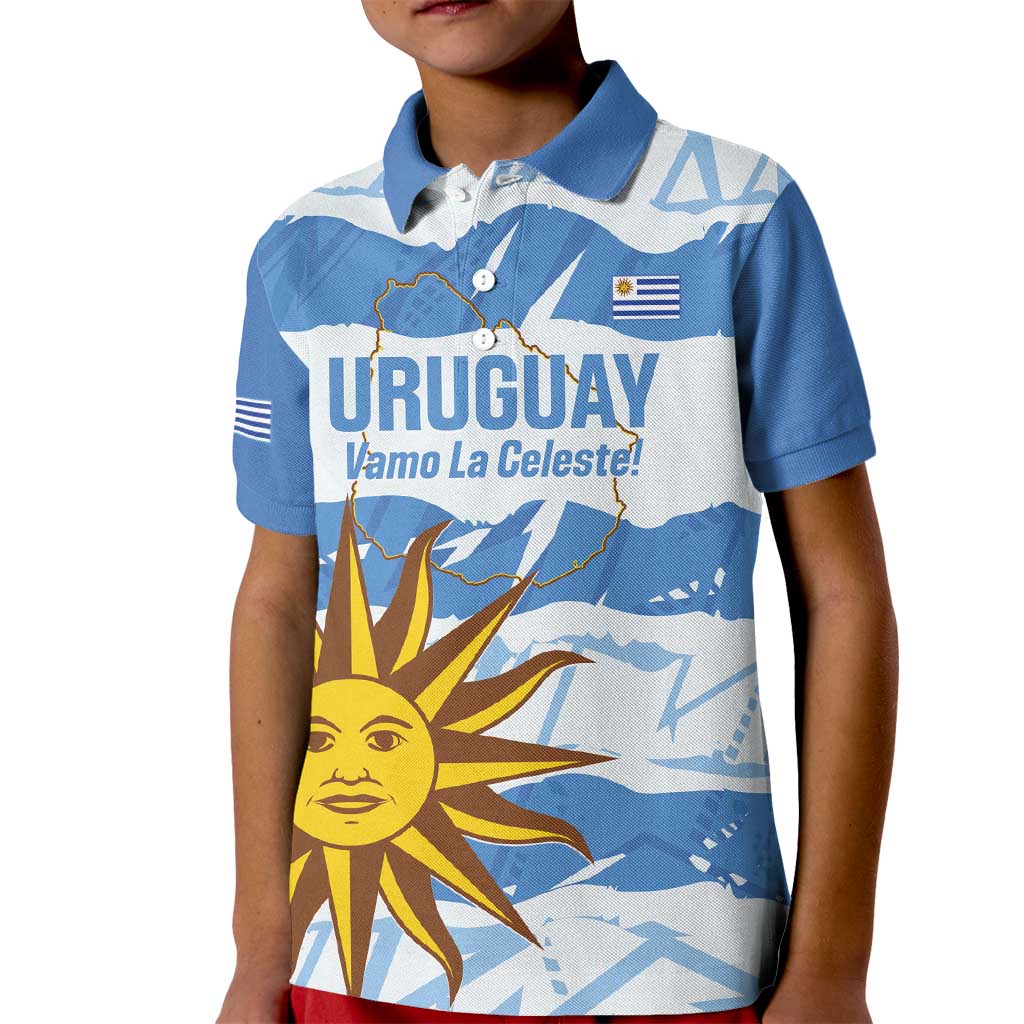 Custom Uruguay Football Kid Polo Shirt Vamo La Celeste