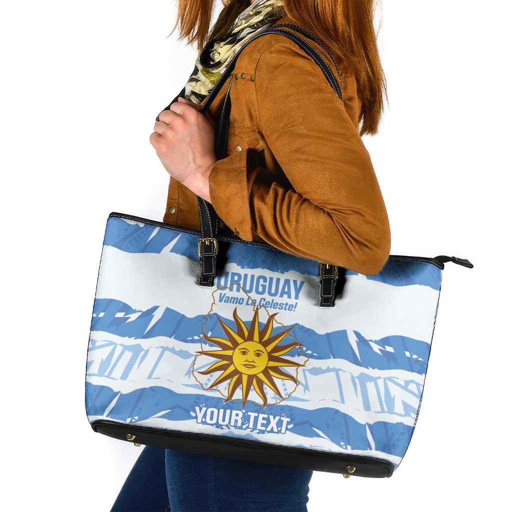 Custom Uruguay Football Leather Tote Bag Vamo La Celeste