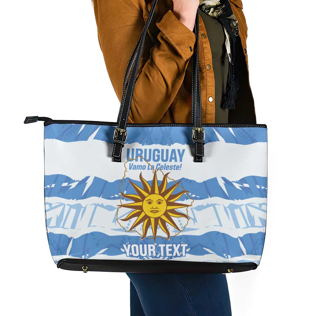Custom Uruguay Football Leather Tote Bag Vamo La Celeste