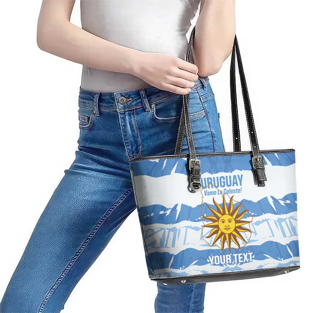 Custom Uruguay Football Leather Tote Bag Vamo La Celeste