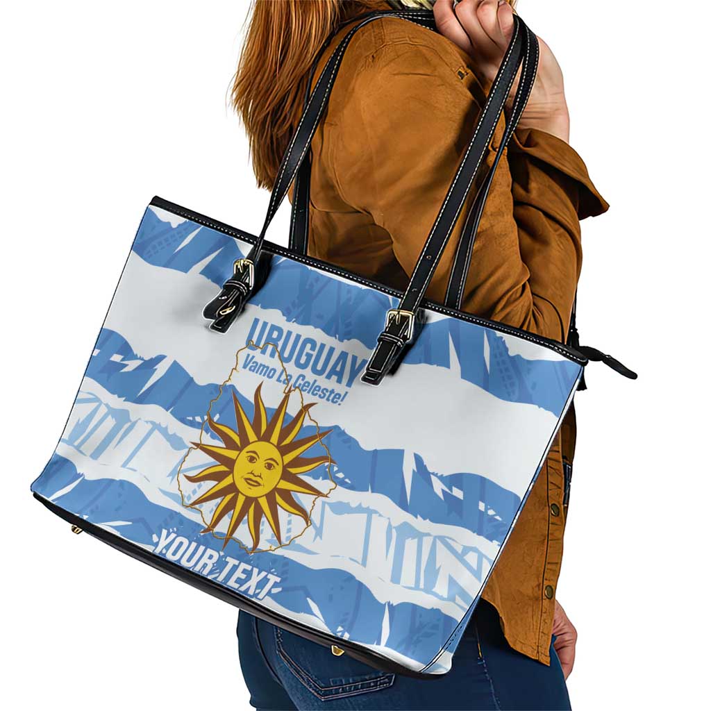 Custom Uruguay Football Leather Tote Bag Vamo La Celeste