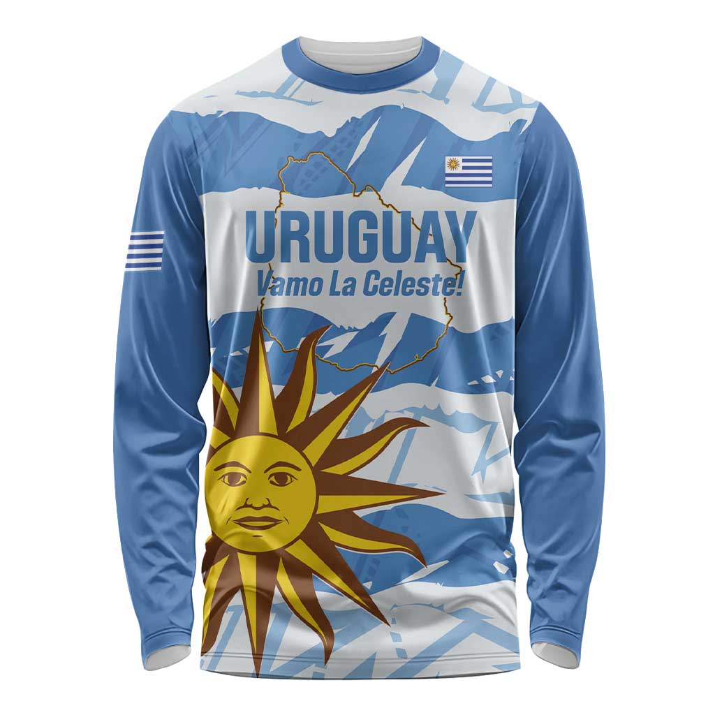 Custom Uruguay Football Long Sleeve Shirt Vamo La Celeste