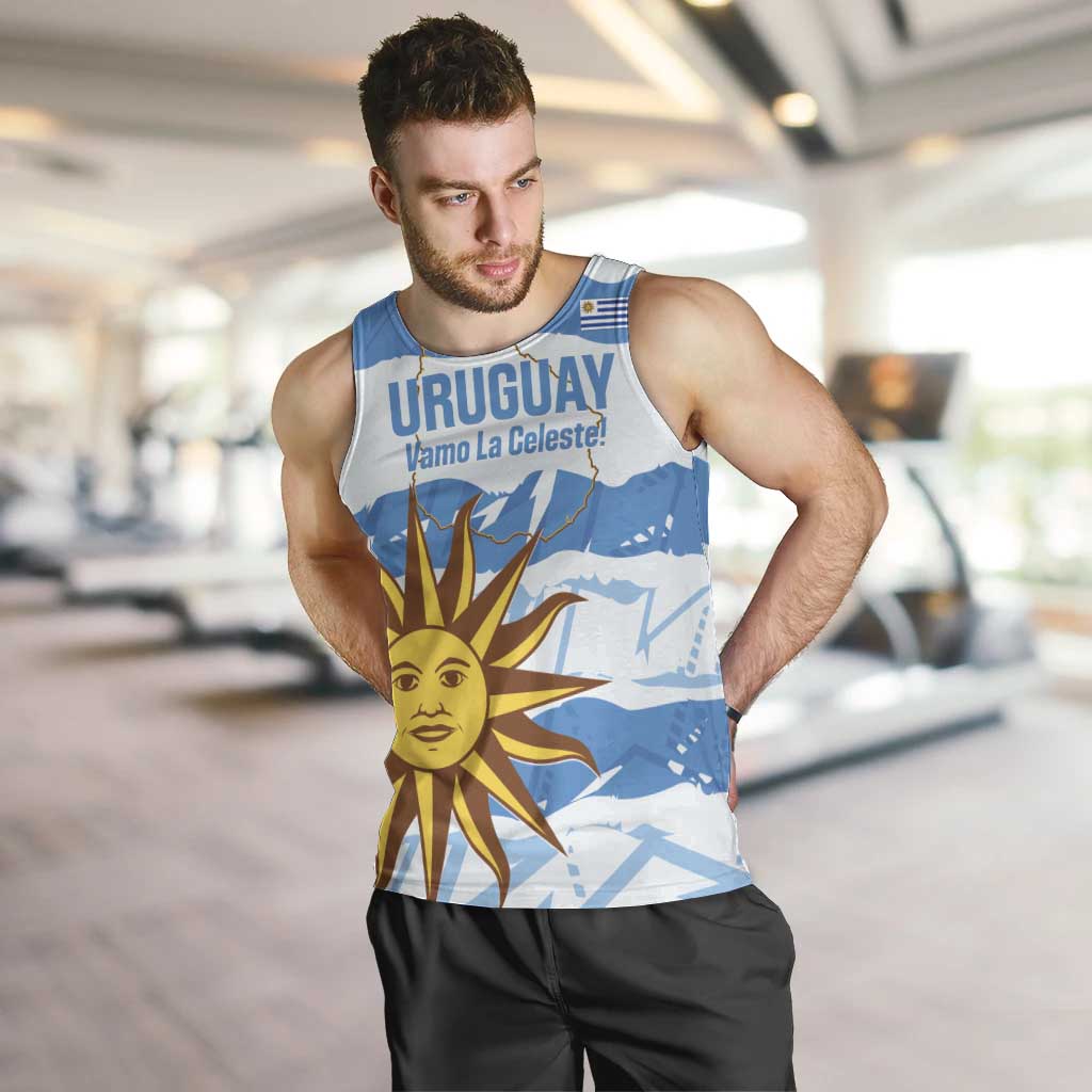 Custom Uruguay Football Men Tank Top Vamo La Celeste