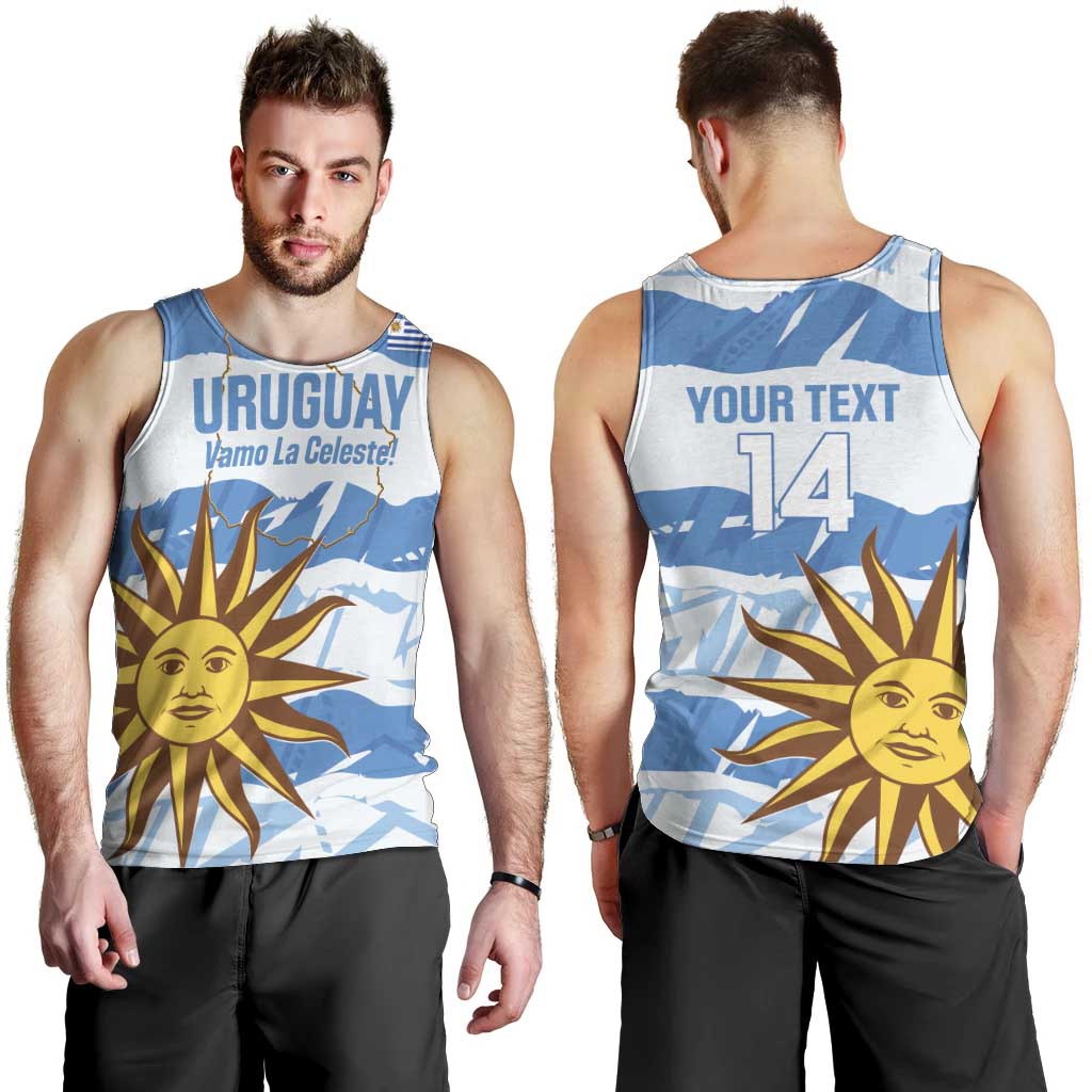Custom Uruguay Football Men Tank Top Vamo La Celeste