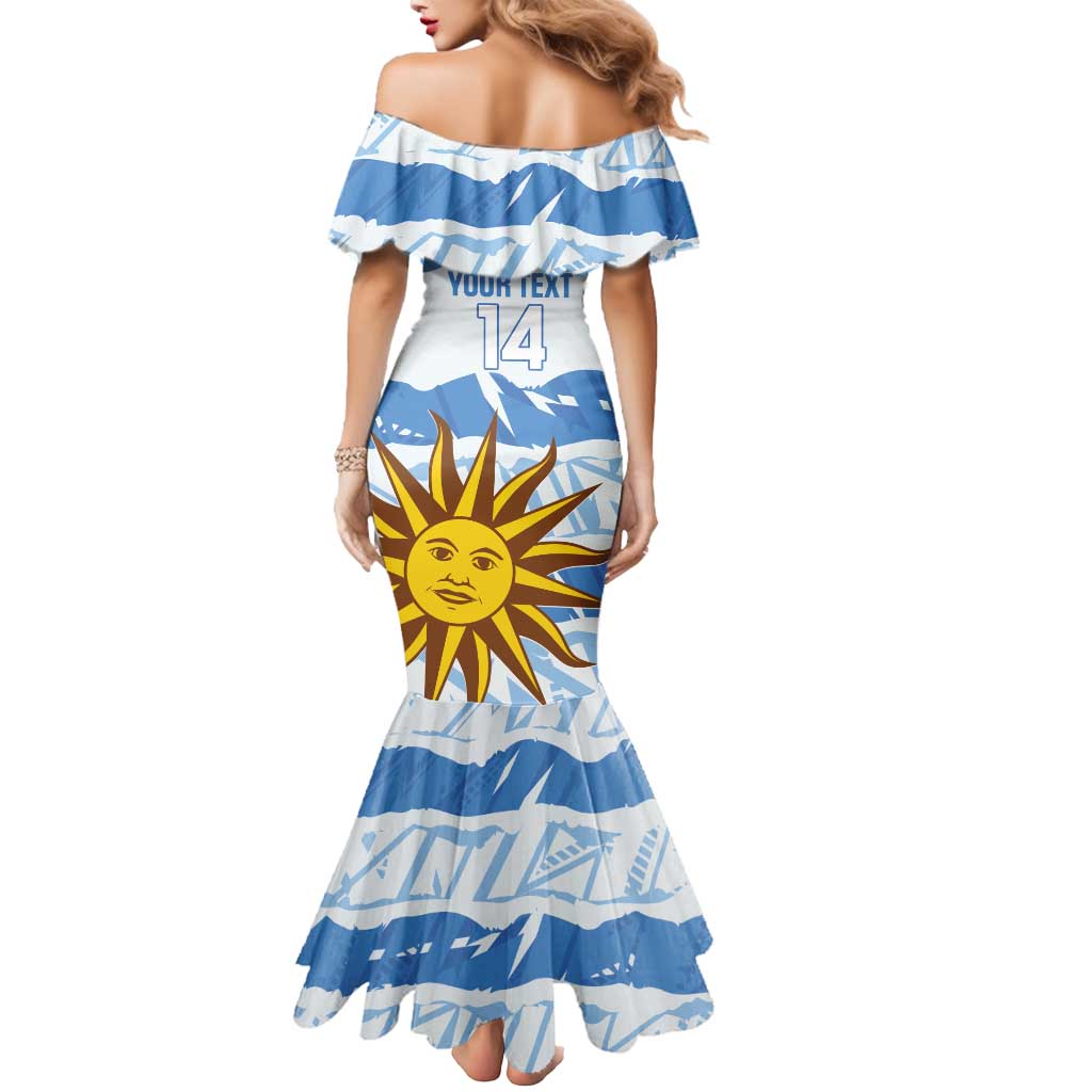 Custom Uruguay Football Mermaid Dress Vamo La Celeste