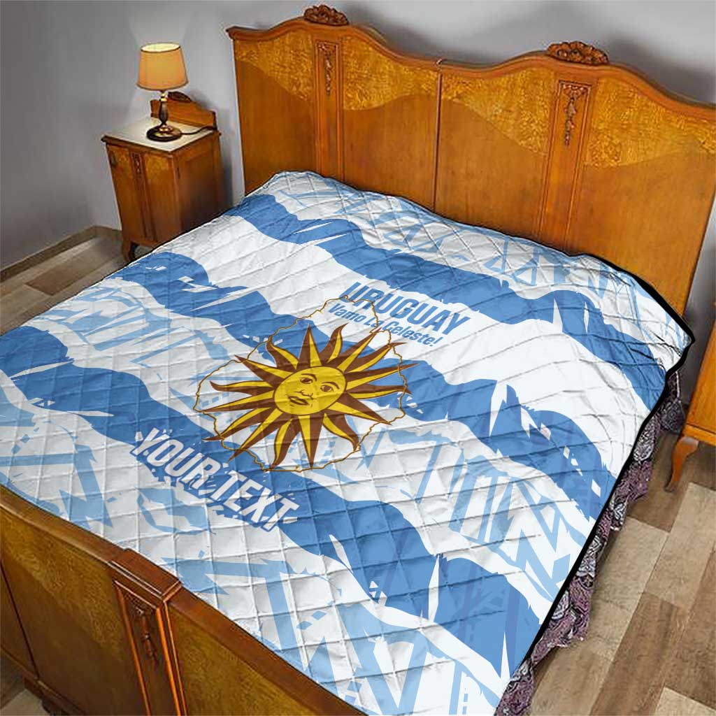 Custom Uruguay Football Quilt Vamo La Celeste