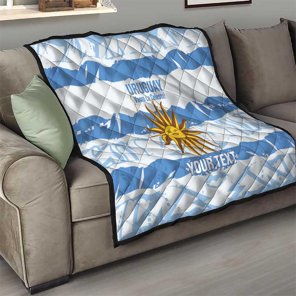Custom Uruguay Football Quilt Vamo La Celeste