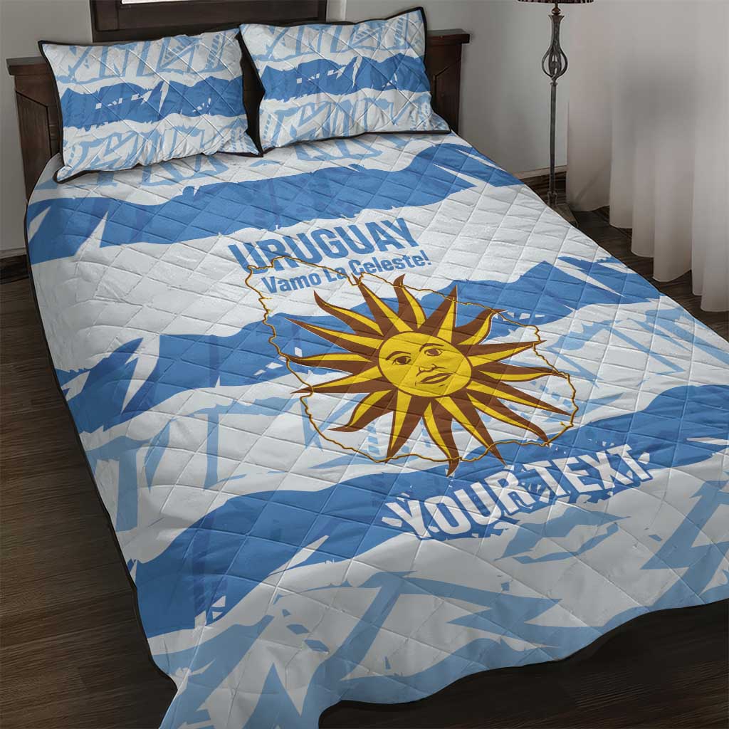 Custom Uruguay Football Quilt Bed Set Vamo La Celeste