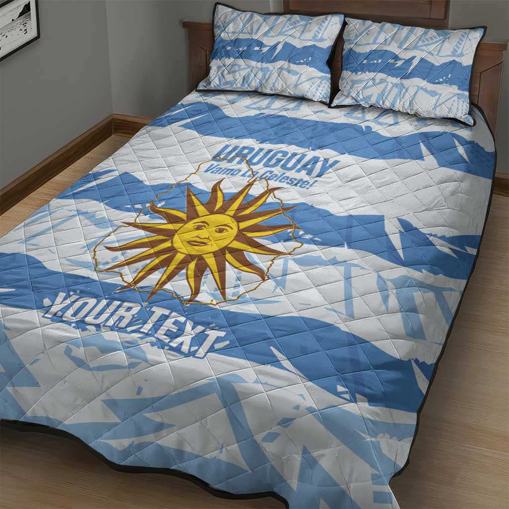 Custom Uruguay Football Quilt Bed Set Vamo La Celeste