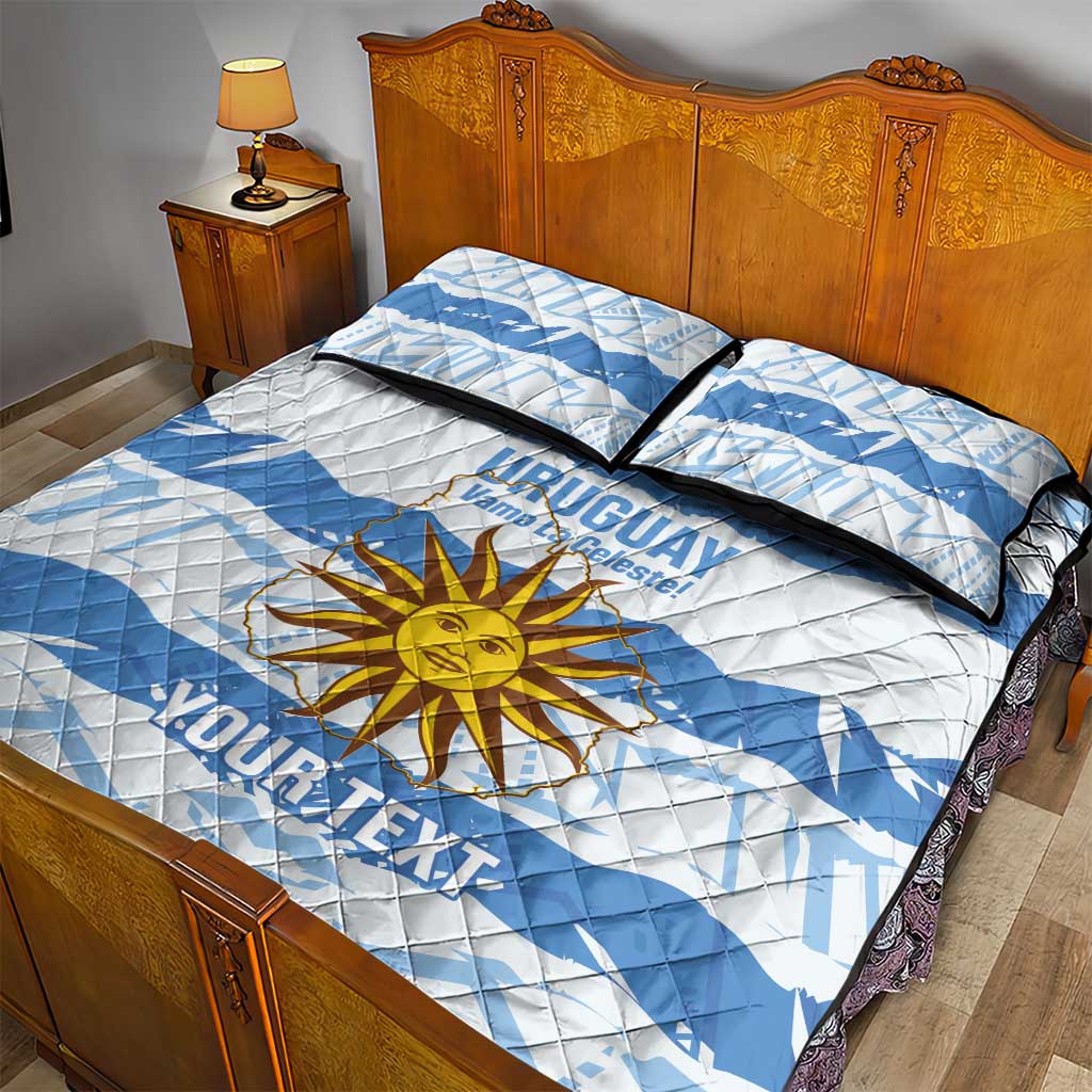 Custom Uruguay Football Quilt Bed Set Vamo La Celeste