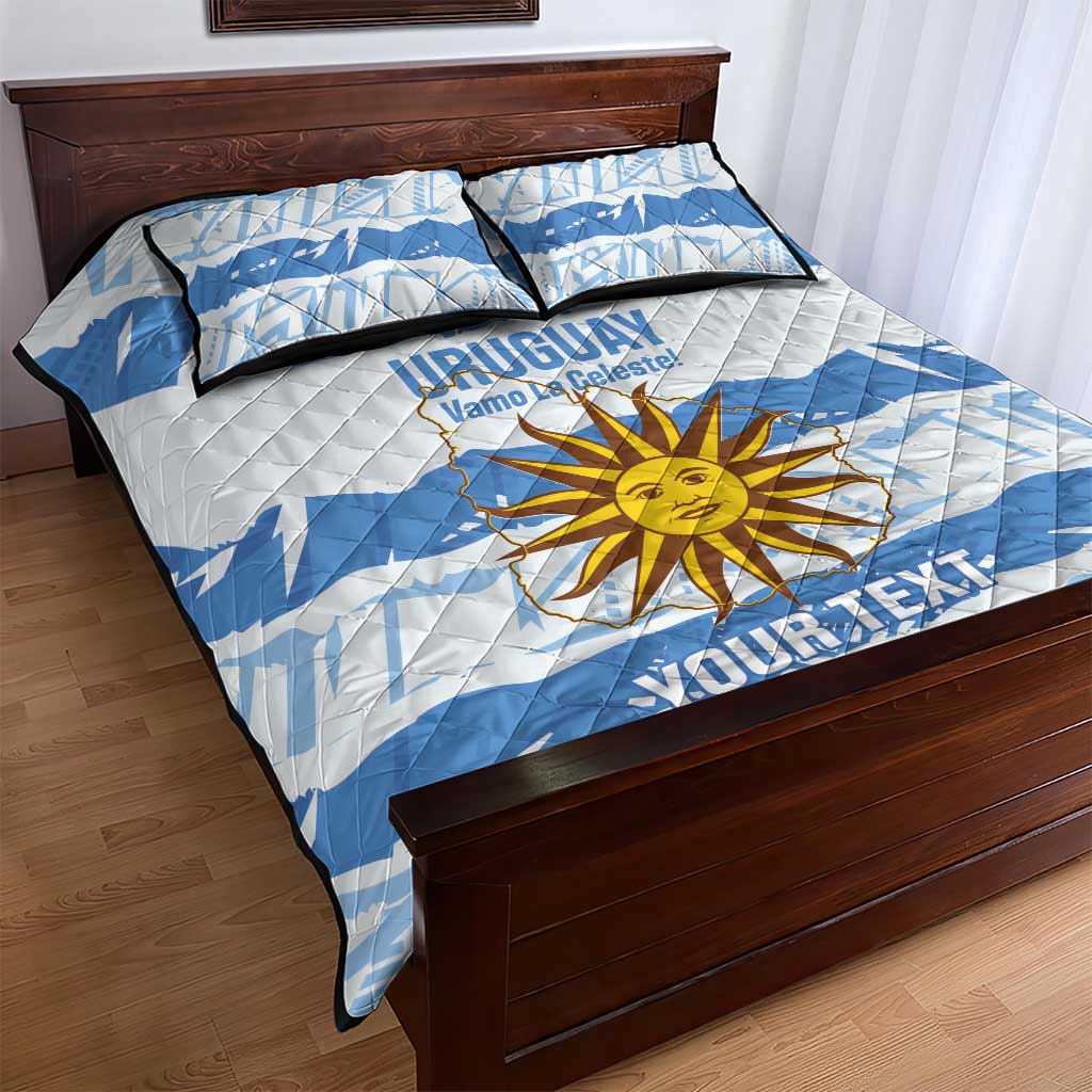 Custom Uruguay Football Quilt Bed Set Vamo La Celeste