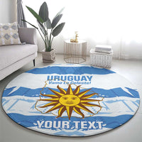 Custom Uruguay Football Round Carpet Vamo La Celeste