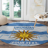 Custom Uruguay Football Round Carpet Vamo La Celeste